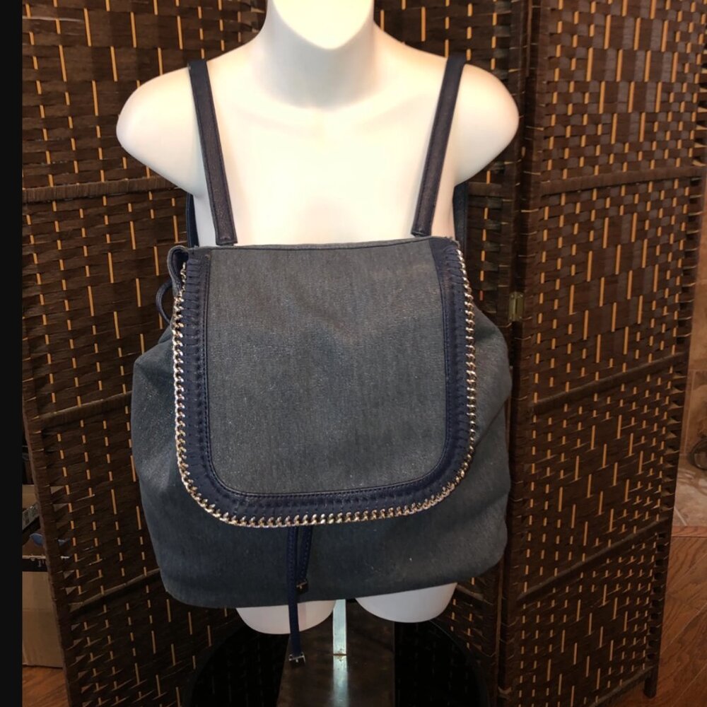 3/10$ Glitter Denim Chain Back Pack Y2k 2000s McBling